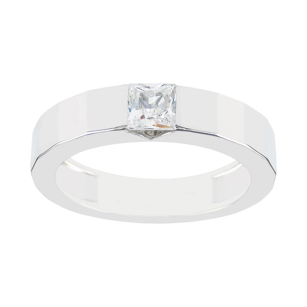 SIRI USA by TJM Sterling Silver Cubic Zirconia Square Inset Ring, Women's,  Product Image