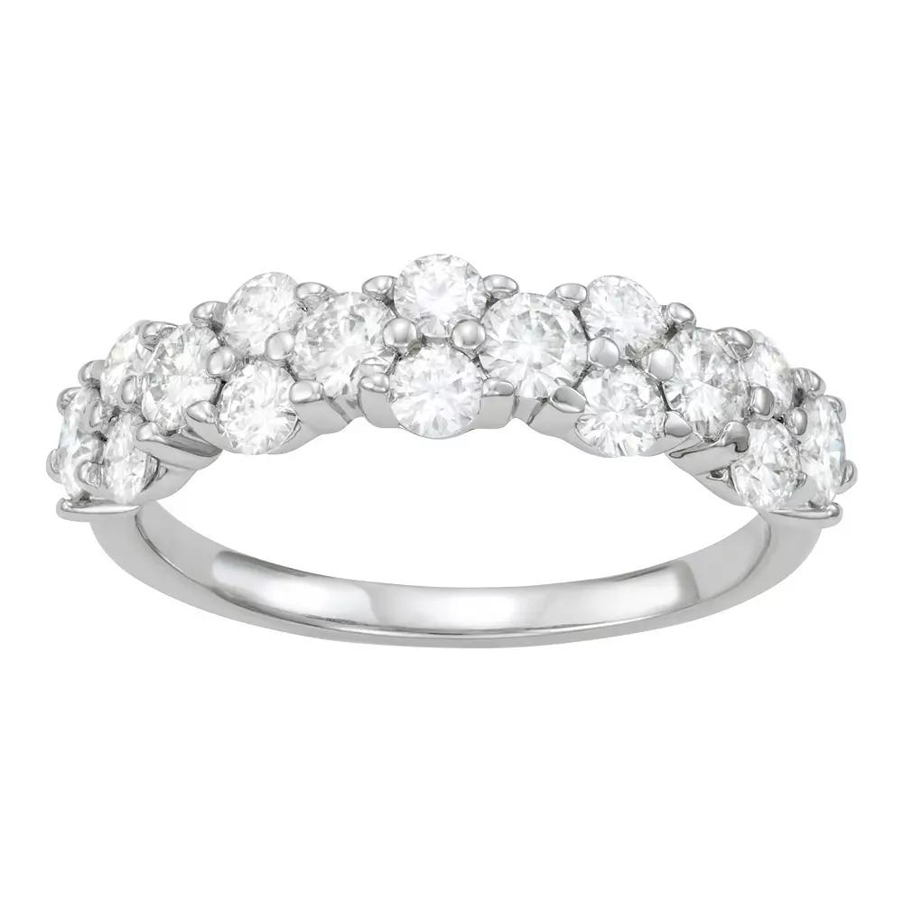 Charles & Colvard 14k White Gold 1 1/5 Carat T.W. Lab-Created Moissanite Stackable Band, Women's, Size: 9 Product Image