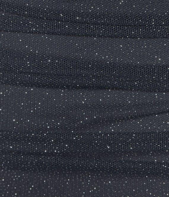 Pear Culture Glitter Power Mesh Ruched Bodycon Dress Product Image