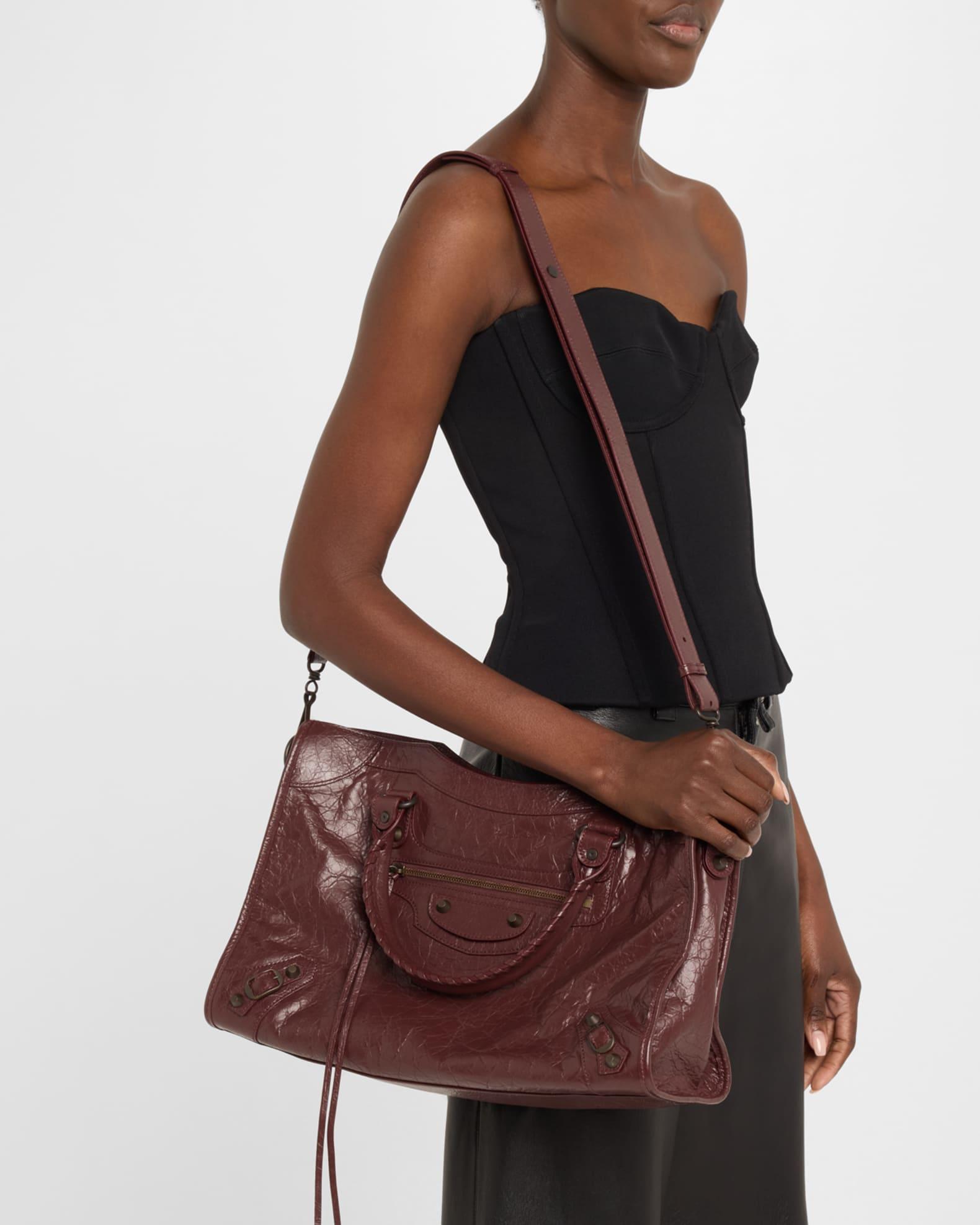 Le City Medium Crinkled Leather Top-Handle Bag Product Image