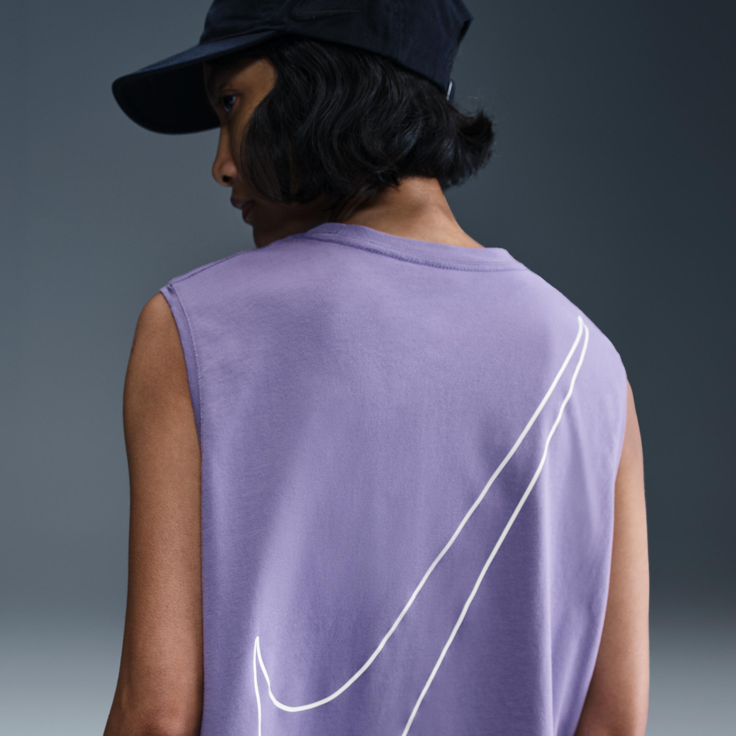 Womens Nike Sportswear Club Sleeveless Cropped Graphic T-Shirt | HF9531-527 Product Image