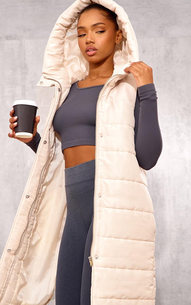 Stone Longline Puffer Vest Product Image