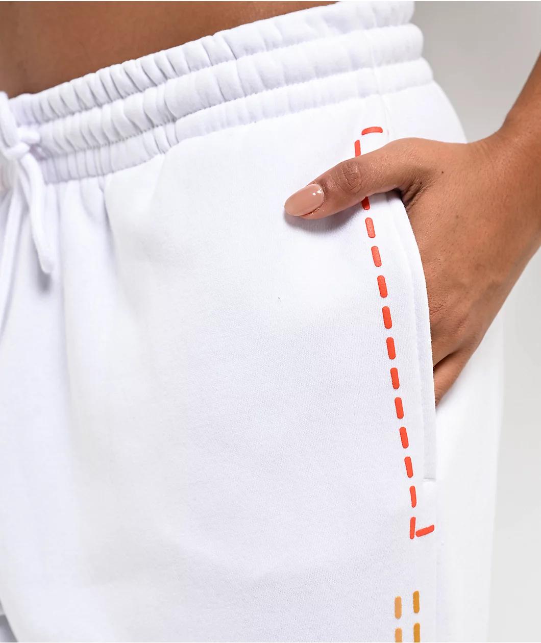 True Religion Big T Boyfriend White Jogger Sweatpants Product Image