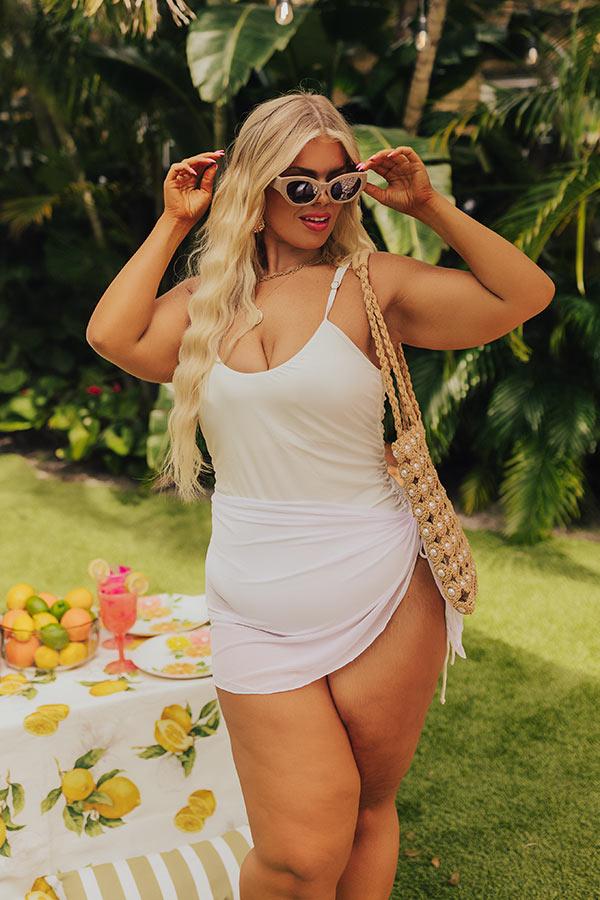 Ride The Tide One Piece Swimsuit in White Curves Product Image