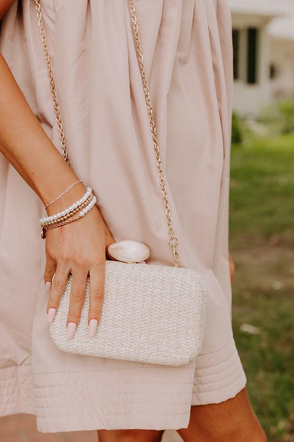 St. Lucia Love Woven Clutch in Ivory Product Image
