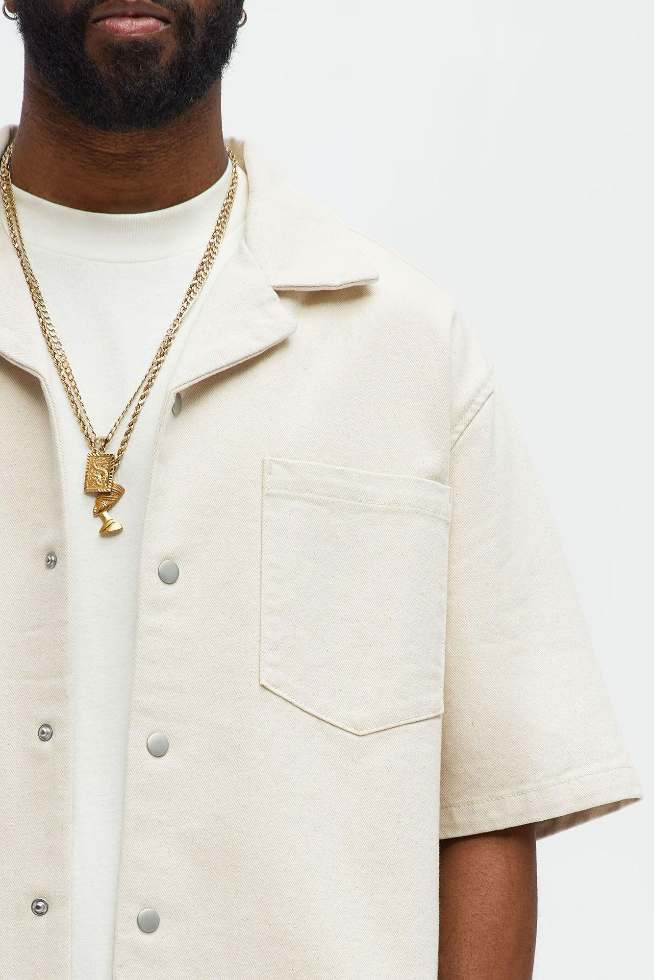 Colin True Denim Button Up Shirt - Sand Product Image