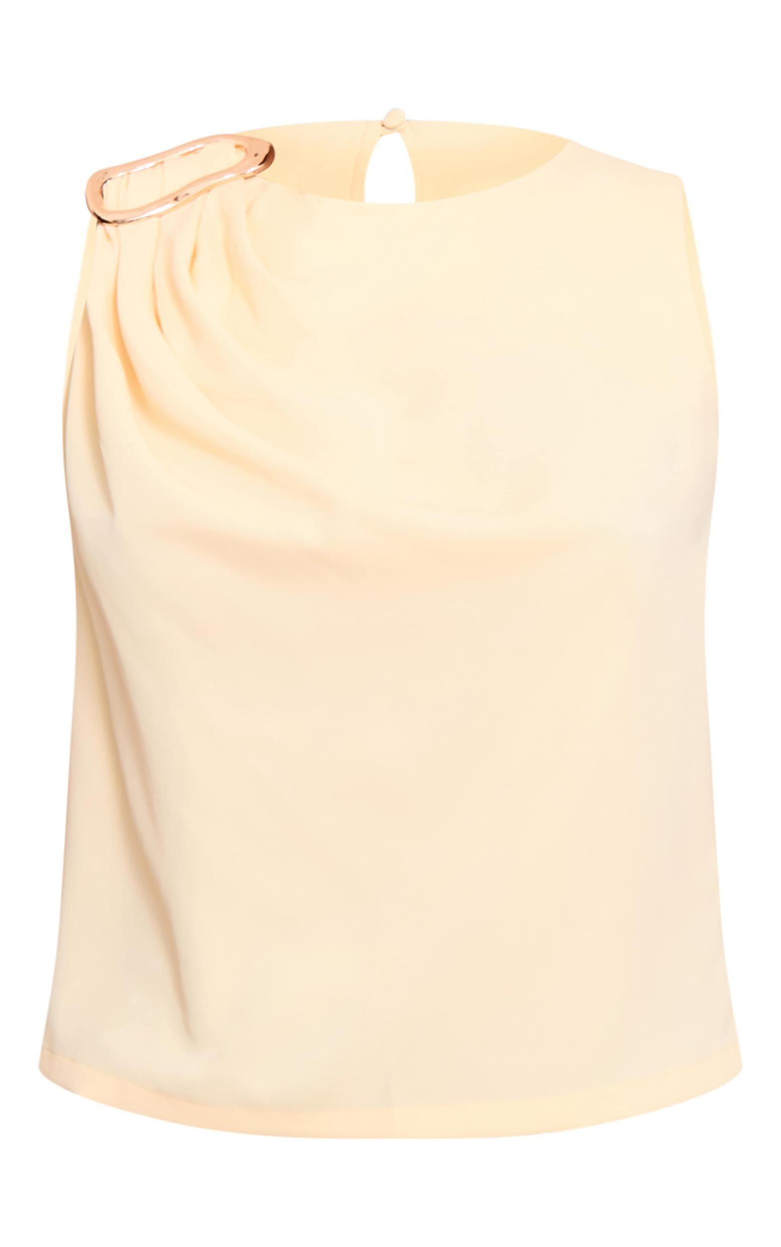 Lemon Abstract Trim Detail Sleeveless Top Product Image