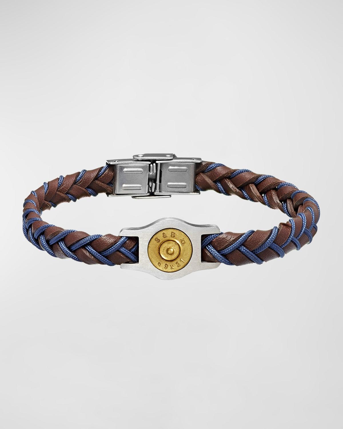 Link Up Two Tone Braided Rope & Leather Bracelet Product Image