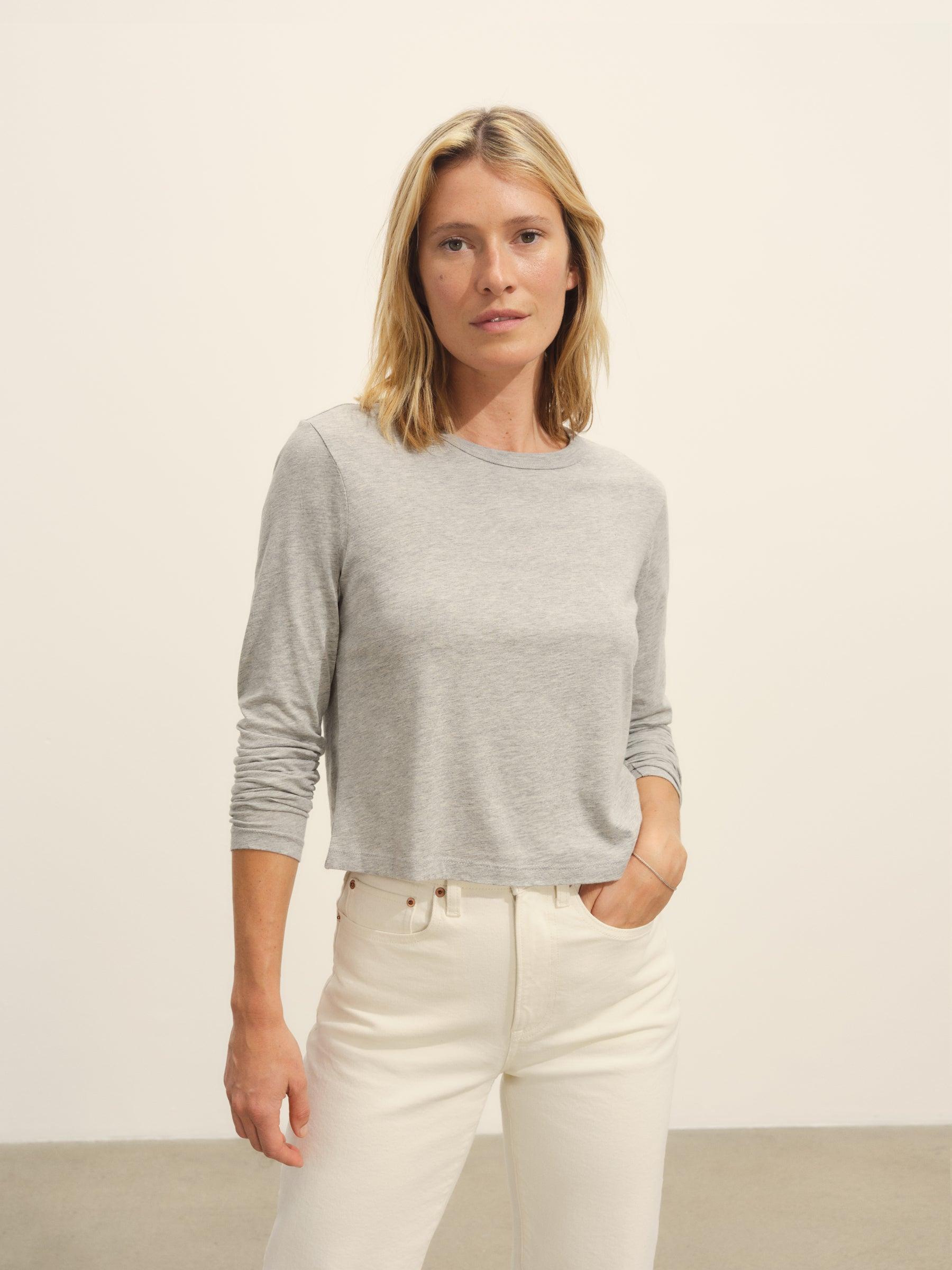 Graphite Pima L/S Boxy Crew Product Image