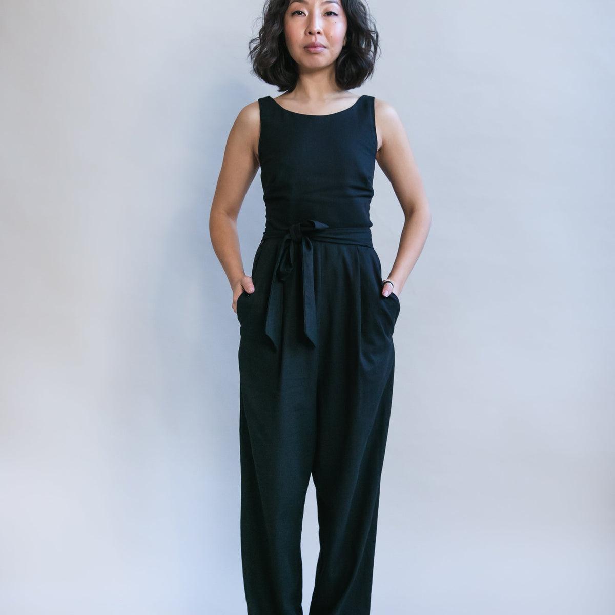 Liberty Jumpsuit in Black Linen Product Image