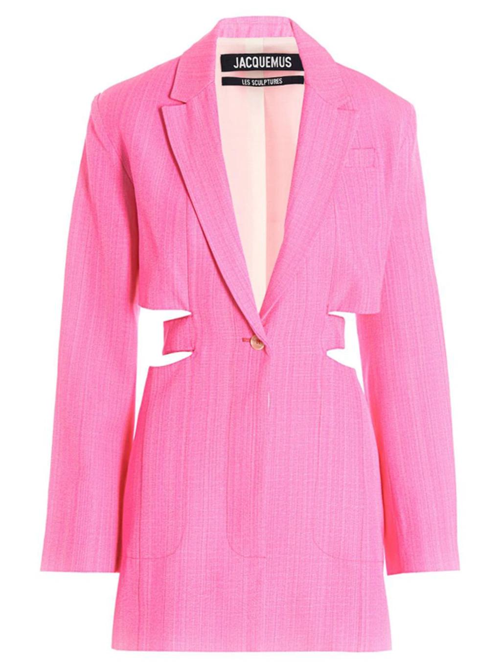 JACQUEMUS Bari Cutout Single-breasted Mini Blazer Dress In Pink Product Image