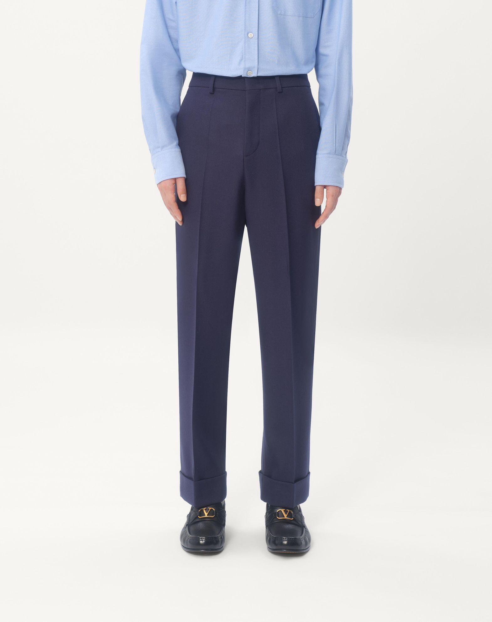 Wool Gabardine Pants With Turn-Ups Product Image