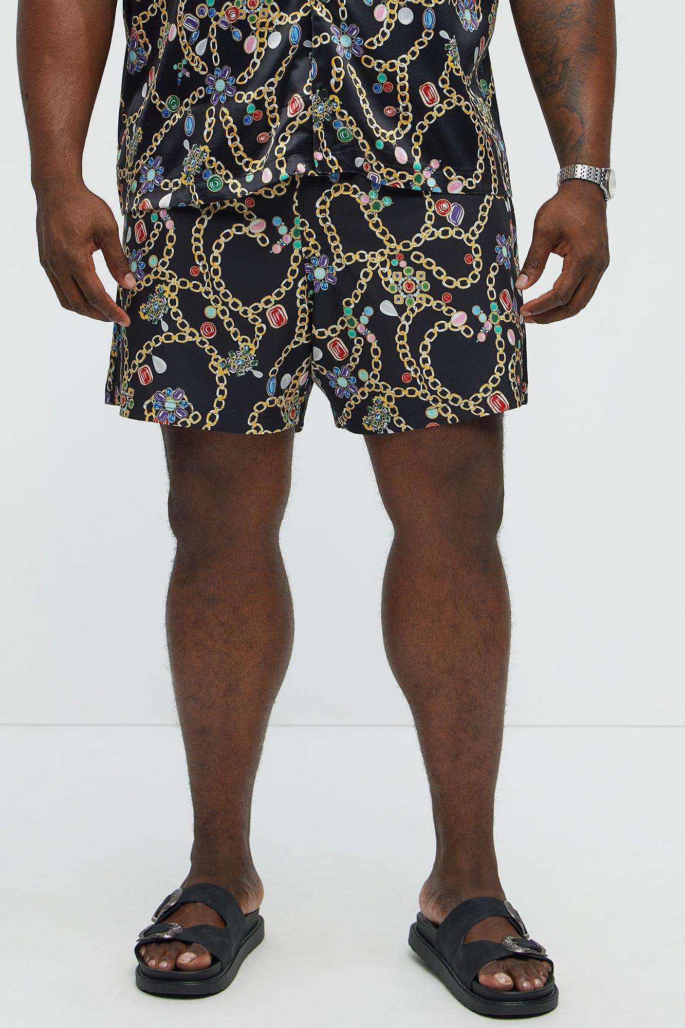 Tidal Jewels Printed Swim Mid Trunk - Black/combo Product Image