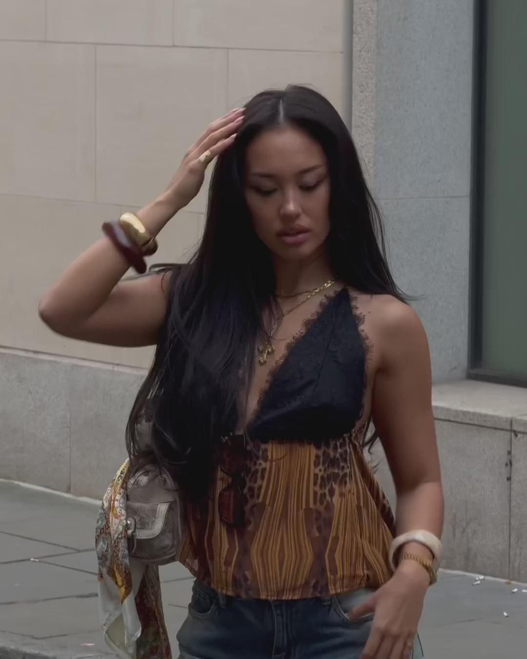 Wild Beauty Chiffon Leopard Top - Brown/combo Product Image