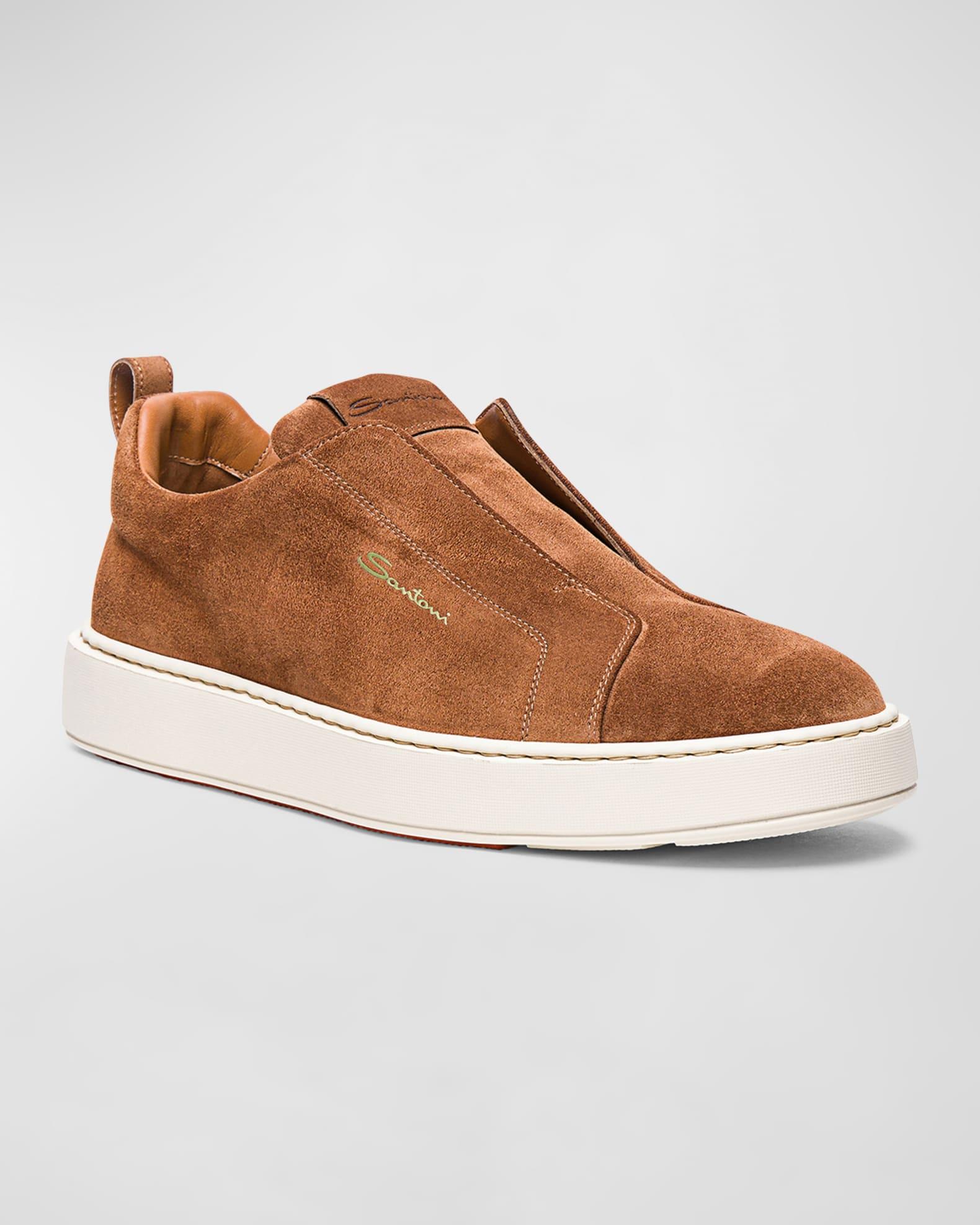 Men's Suede Low-Top Slip-On Sneakers  Product Image