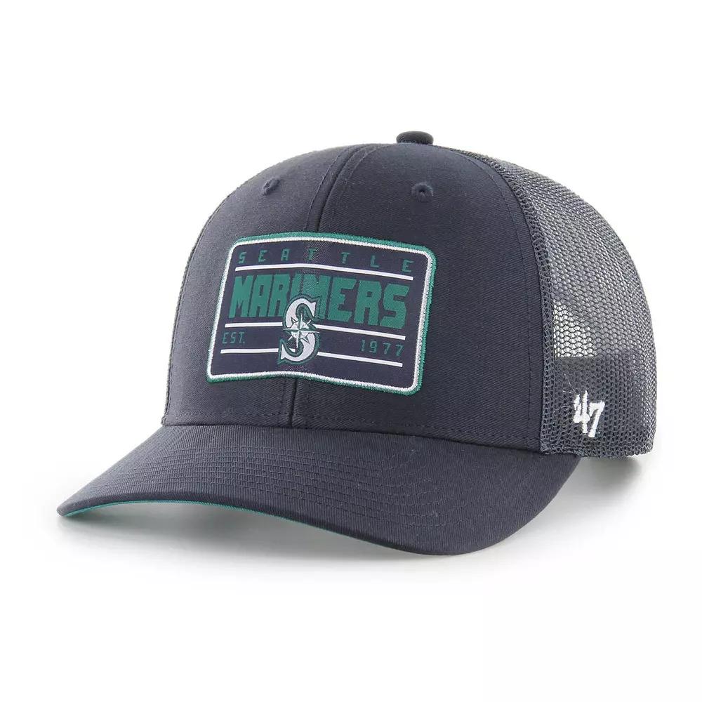 Men's '47 Navy Seattle Mariners Hardline Trucker Adjustable Hat, Blue Product Image