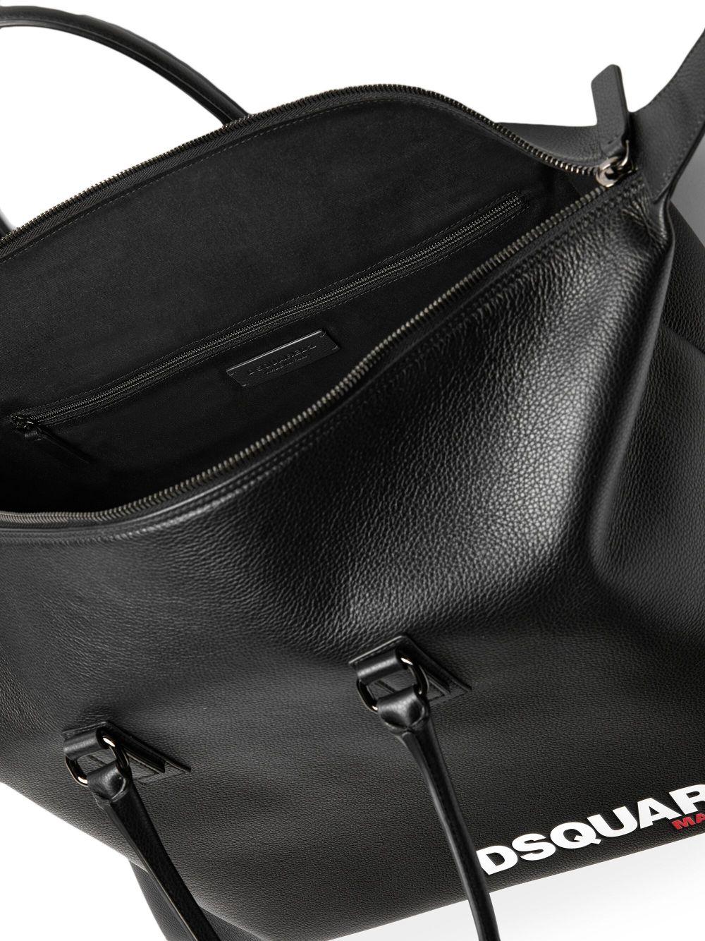 logo-print grained tote bag Product Image