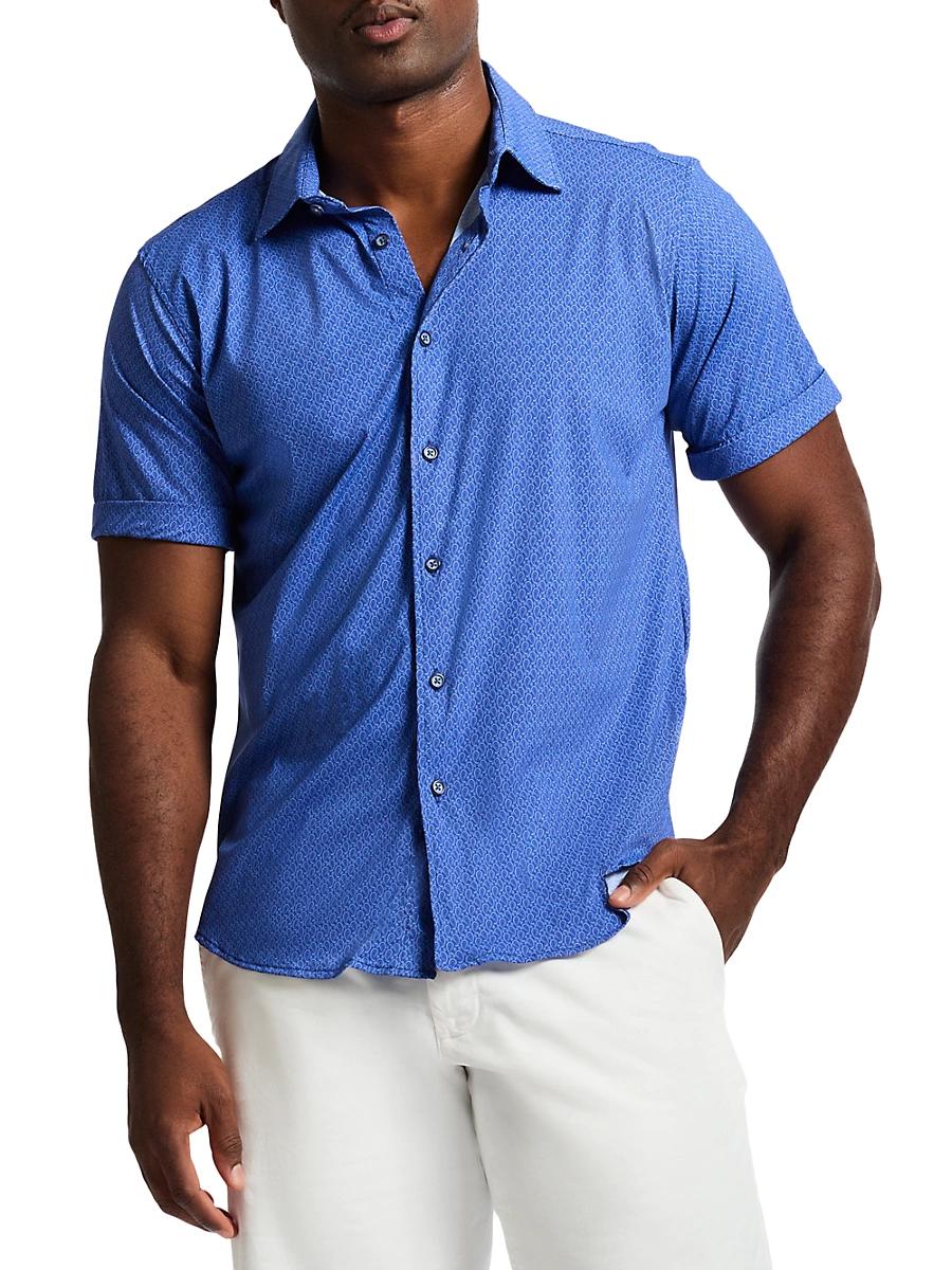 Mens Pidmont Printed Knit Button-Front Shirt Product Image