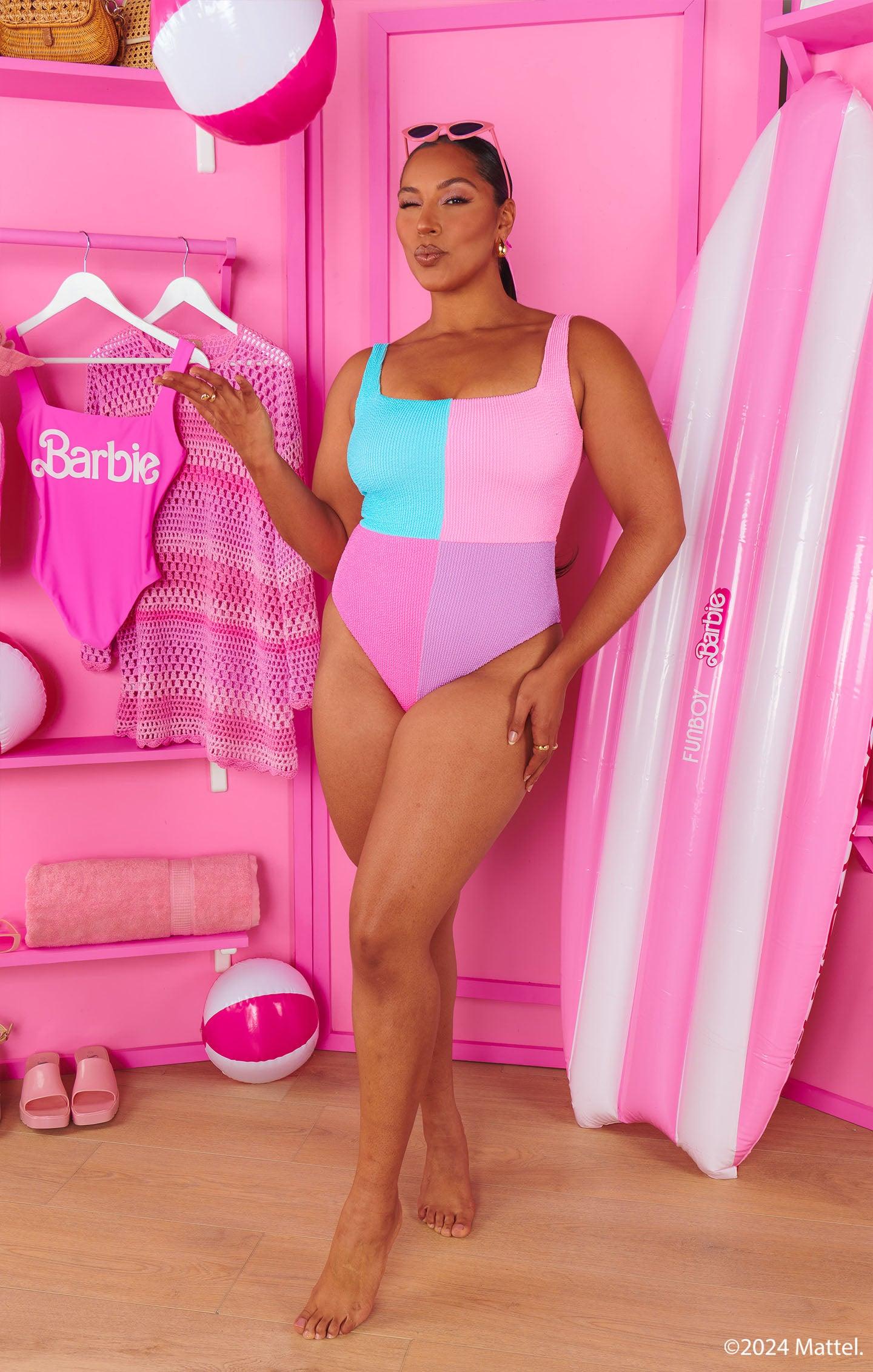 The Scrunch One Piece ~ Barbie™ Colorblock Scrunch Product Image