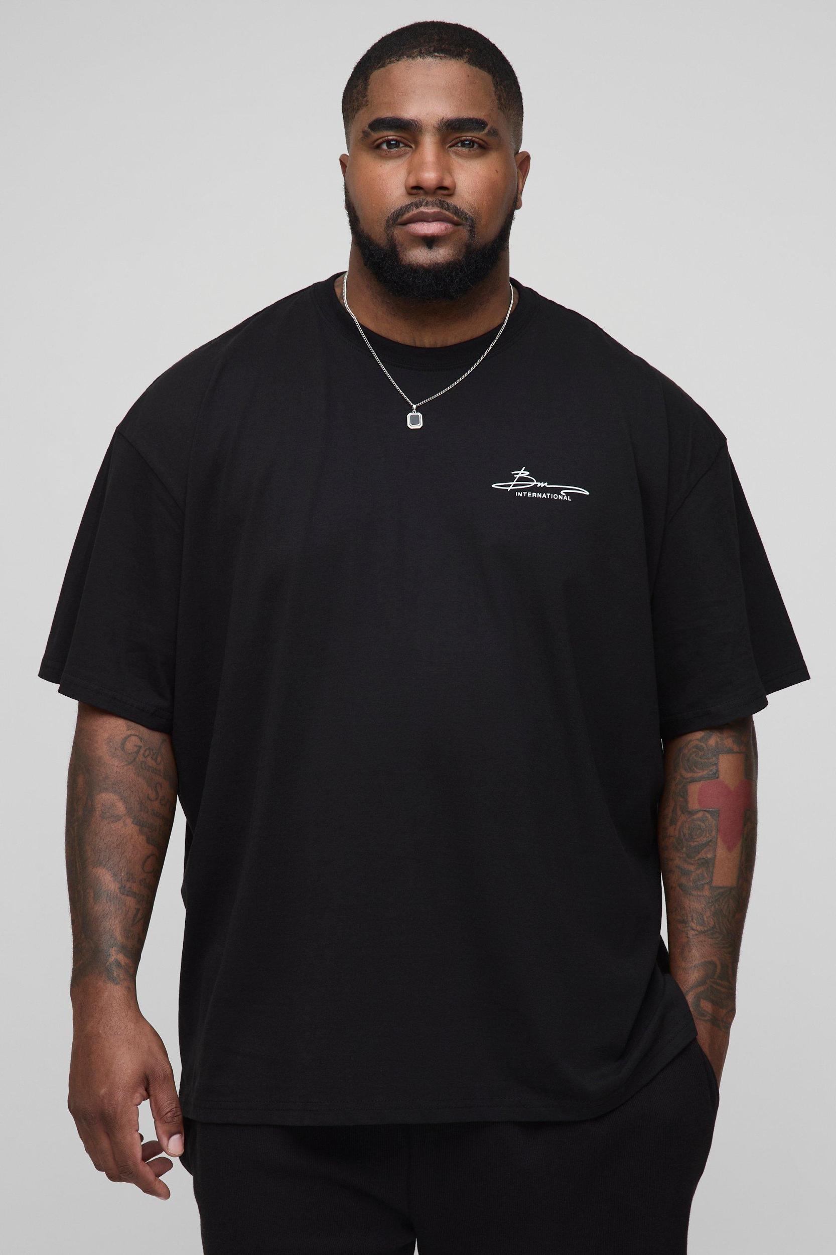 Plus Oversized BM International Print T-Shirt | boohooMAN USA Product Image