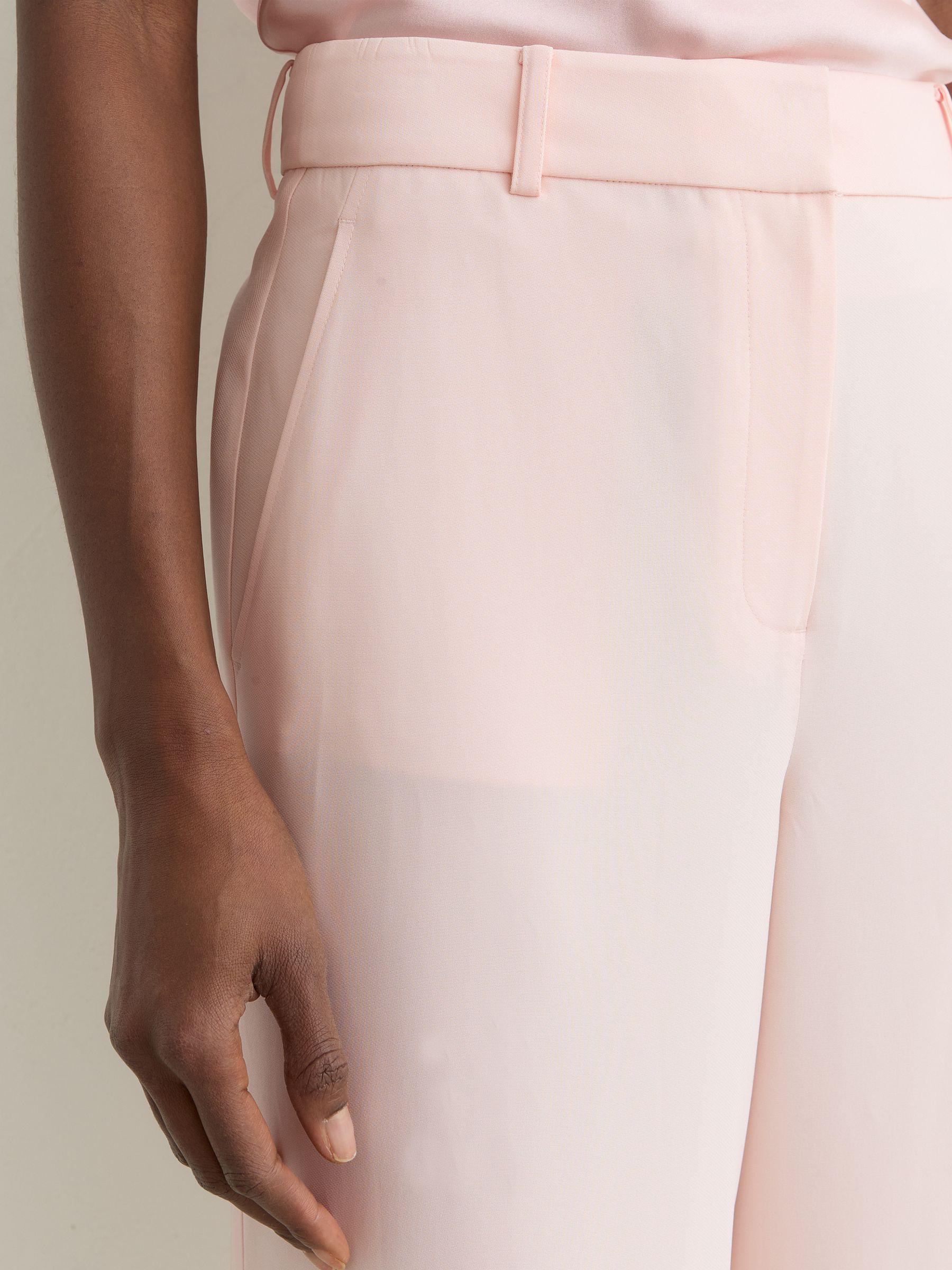 Tipped Wide-Leg Belted Jumpsuit in Pink Product Image