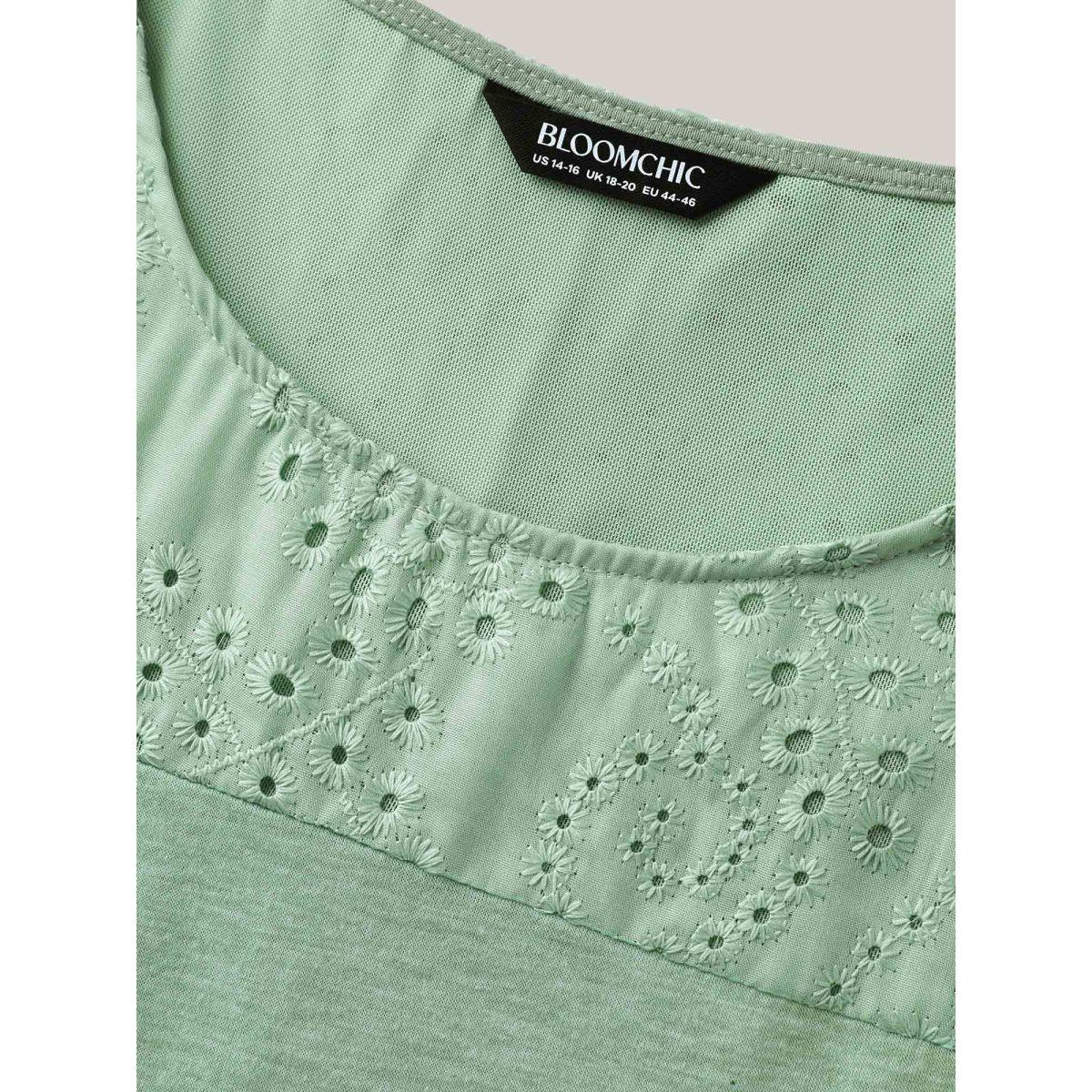 Plus Size Stretchy Sheer Textured Spliced Midi Dress Greenbean Women Knit Dresses Bloomchic 30/6X Product Image