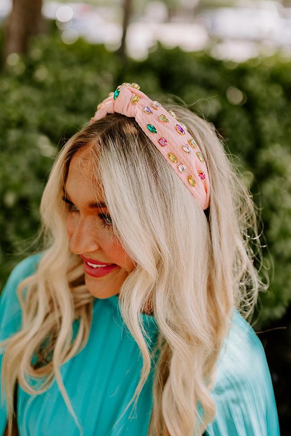 Seeking Sunshine Embellished Headband In Pink Product Image