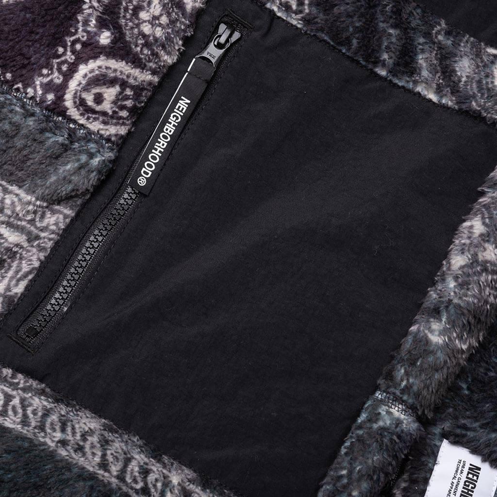 Bandana Pattern Fleece Pants - Black Male Product Image