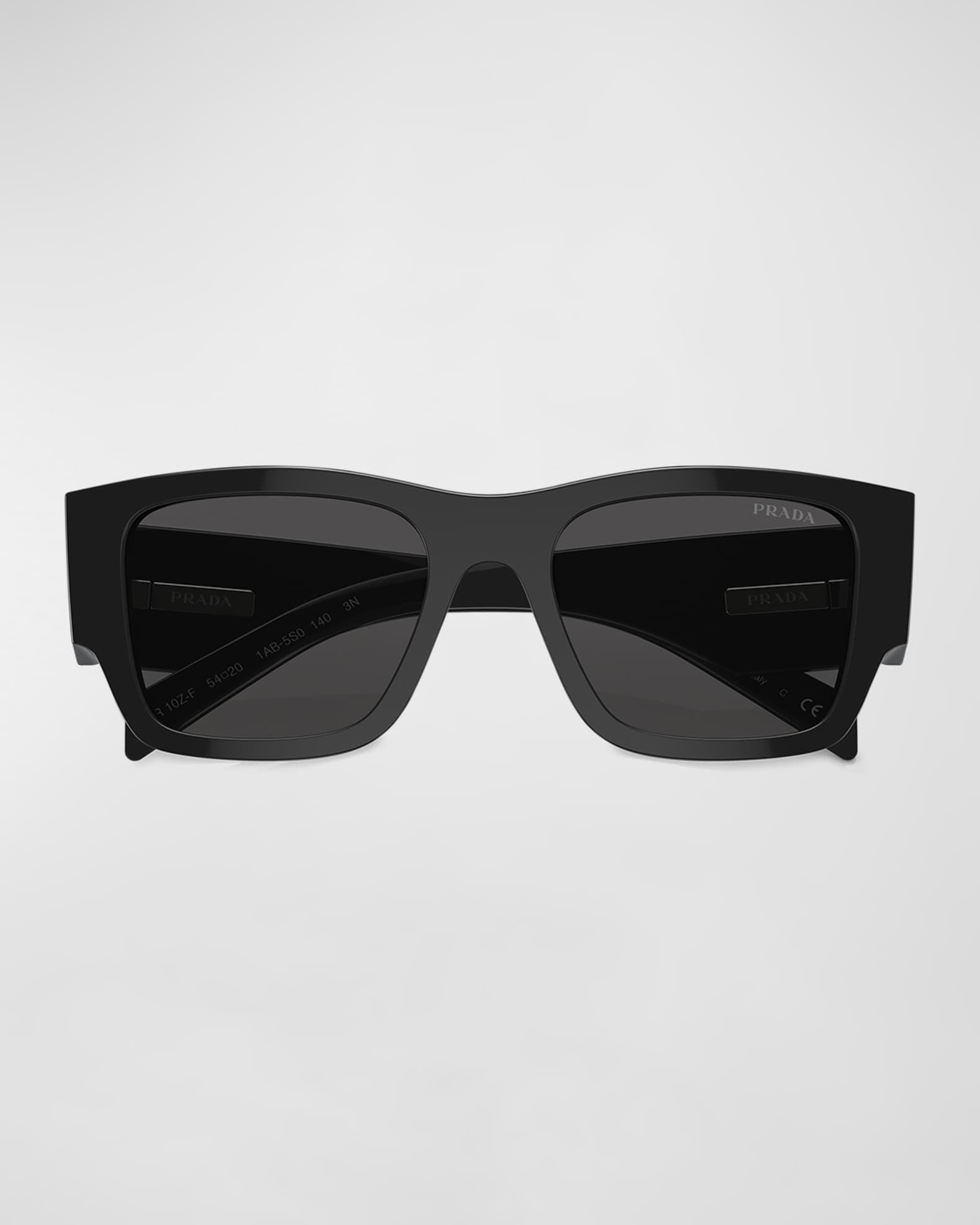 Men's PR 02ZSF Acetate Rectangle Sunglasses Product Image