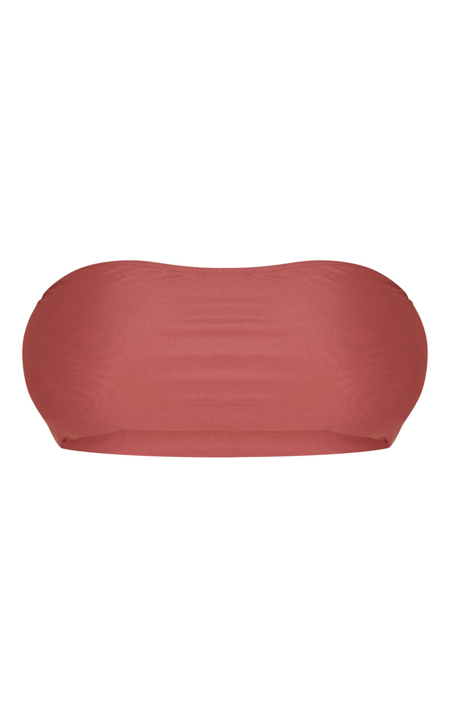 Plus Rust Basic Bandeau Bikini Top Product Image