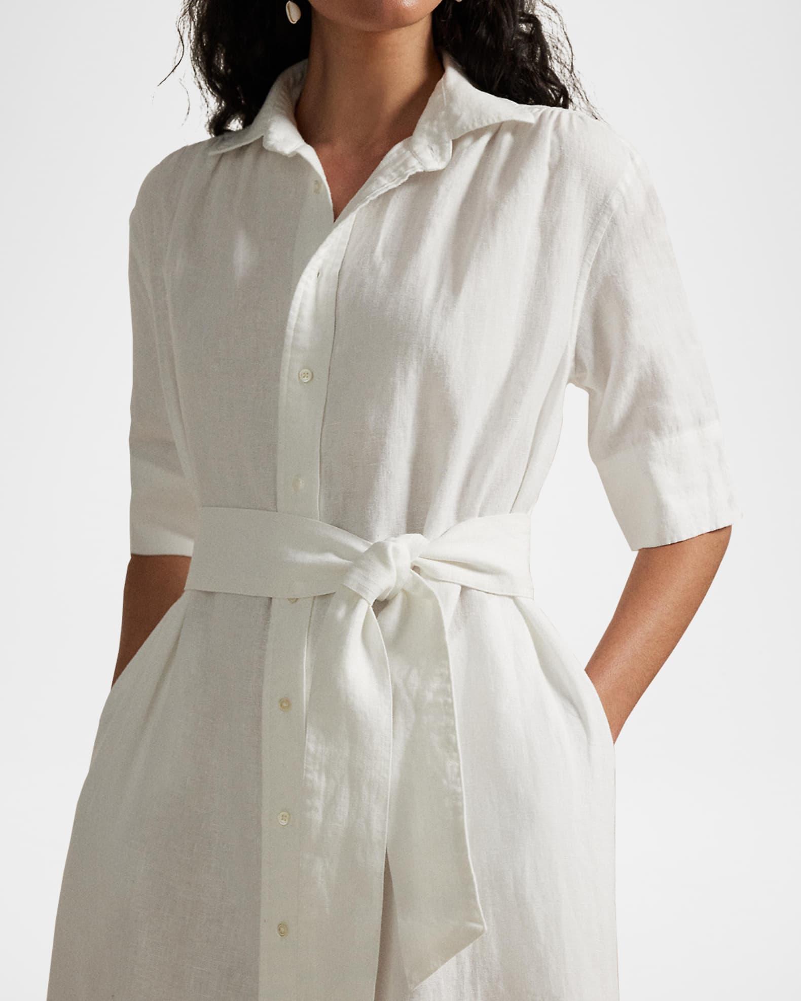 Belted Linen Shirtdress Product Image