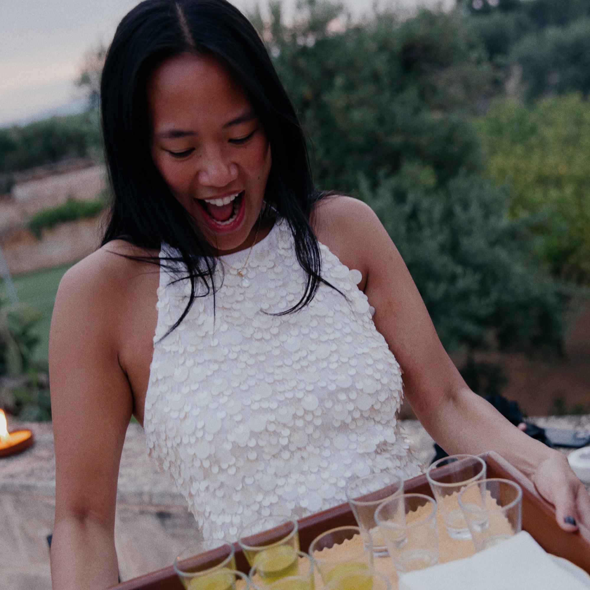 Collection circle-sequin halter dress Product Image