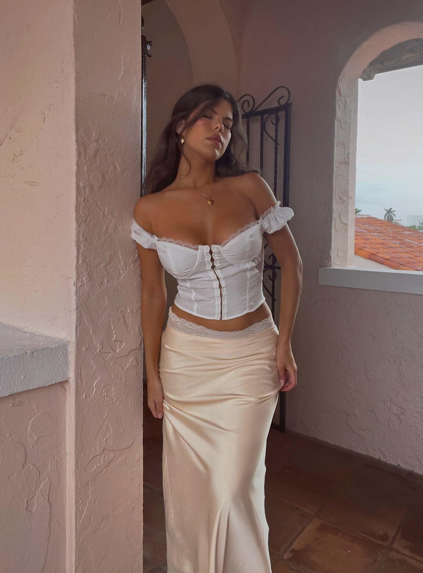 The Charmaine Maxi Skirt Cream Product Image