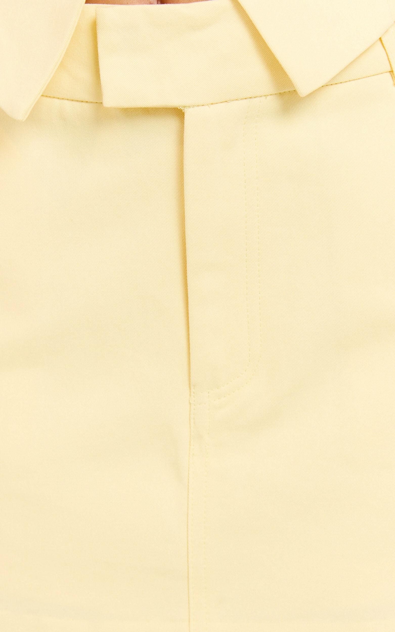 Virginia Skort - Mid Waisted Tailored Skort in Pastel Yellow Product Image