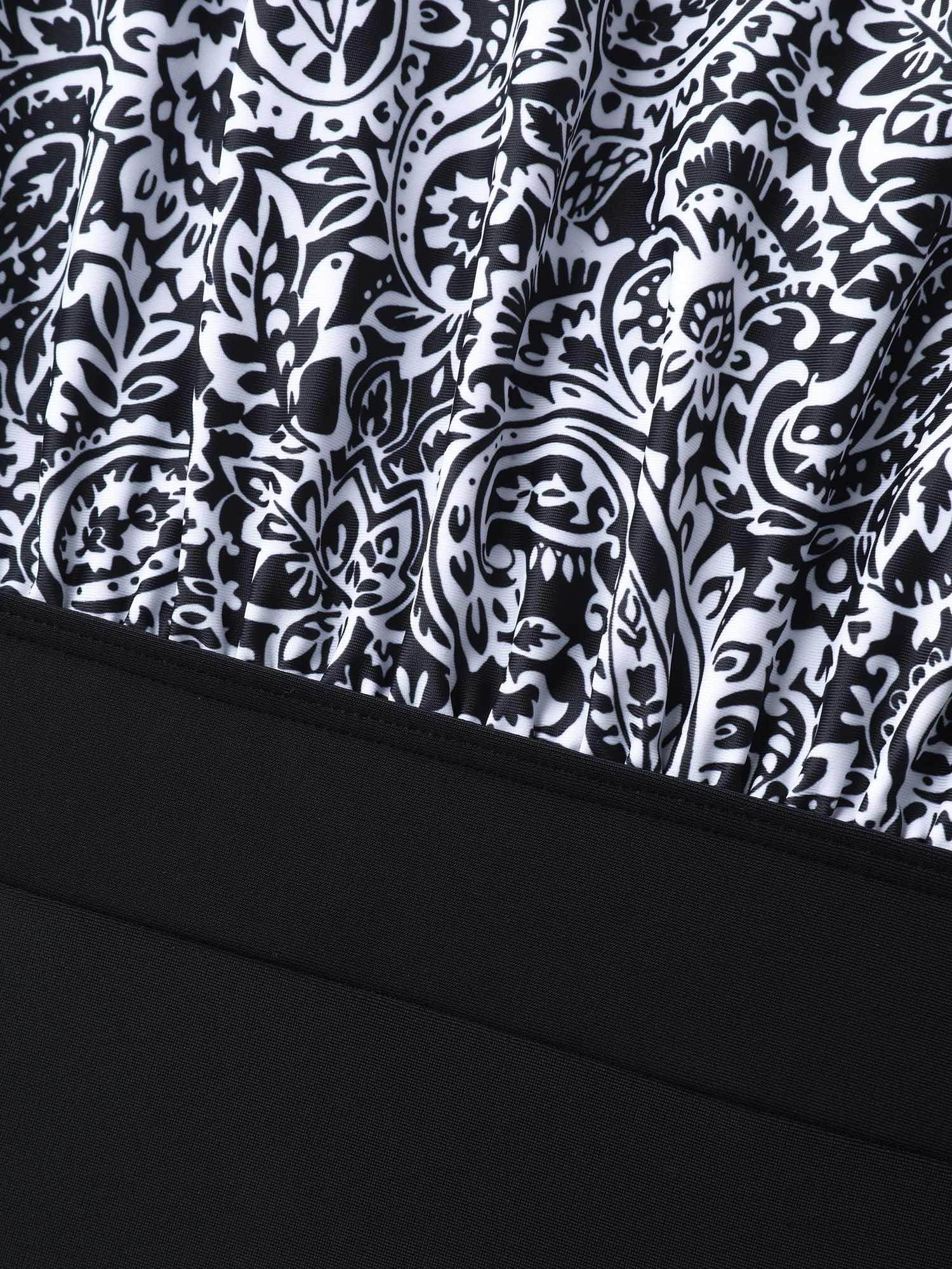 Paisley Print Ruched One-Piece Swimsuit Female Product Image