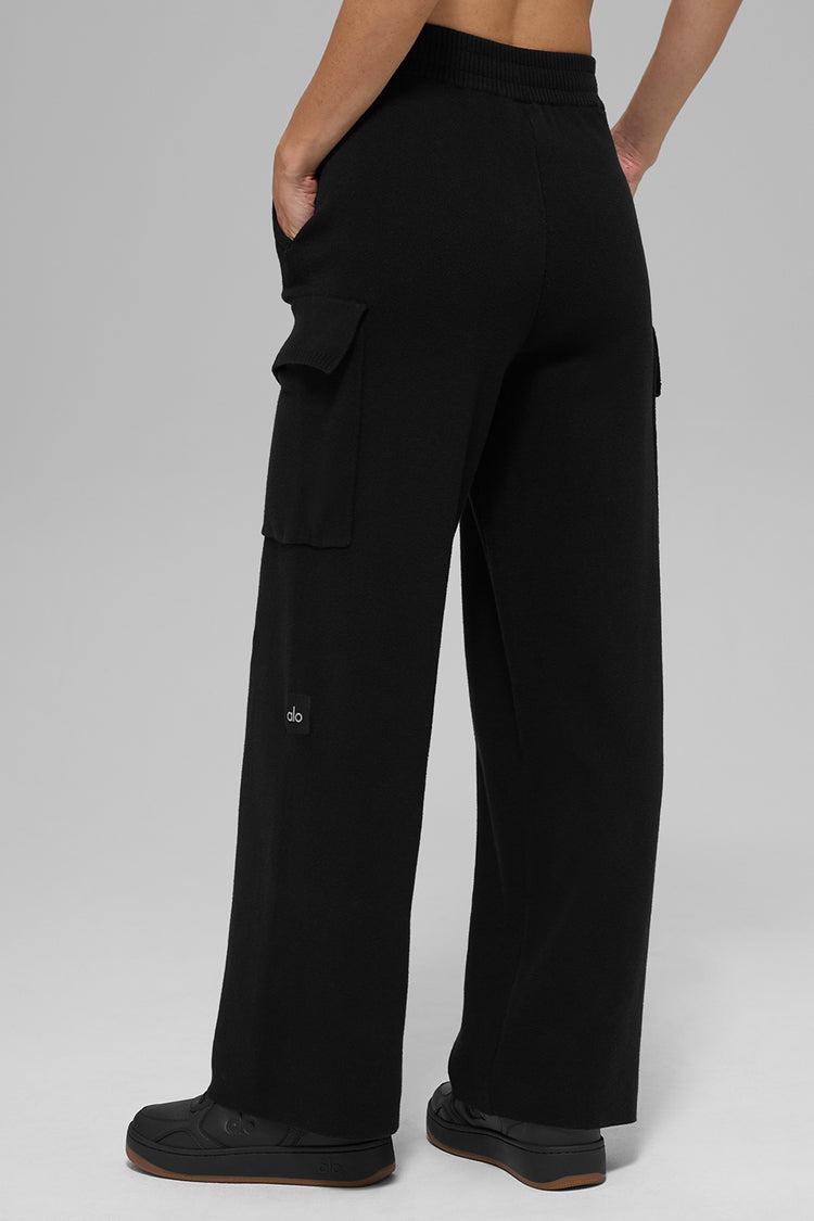 Scholar Knit High-Waist Cargo Pant - Black Product Image