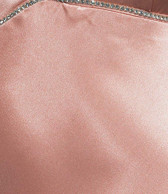 Morgan & Co. Sleeveless Spaghetti Strap Satin Rhinestone Trim Dress Product Image