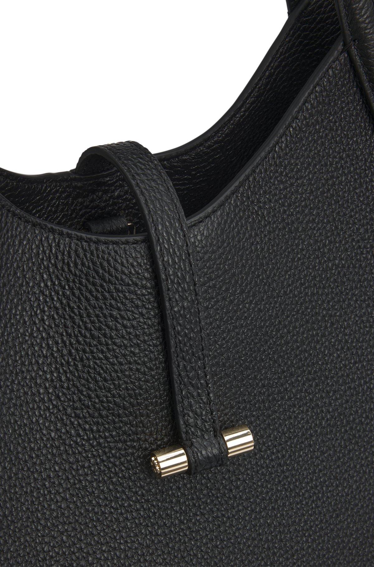 Pebbled-leather tote bag with golden hardware Product Image