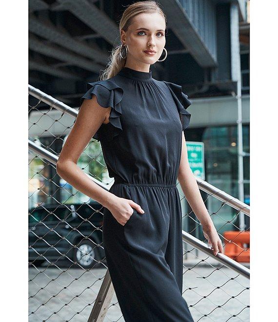 1. STATE Flutter Sleeve Mock Neck Ruffle Jumpsuit Product Image