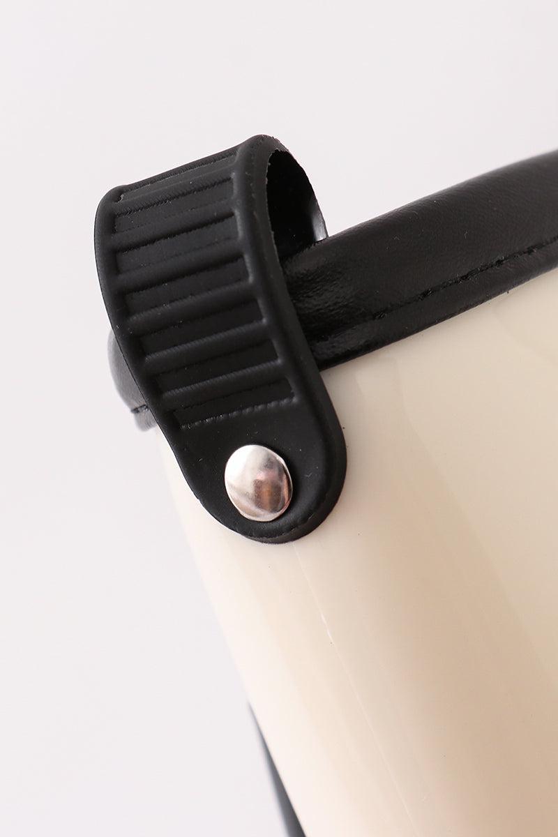 White & black bow rain boots Product Image