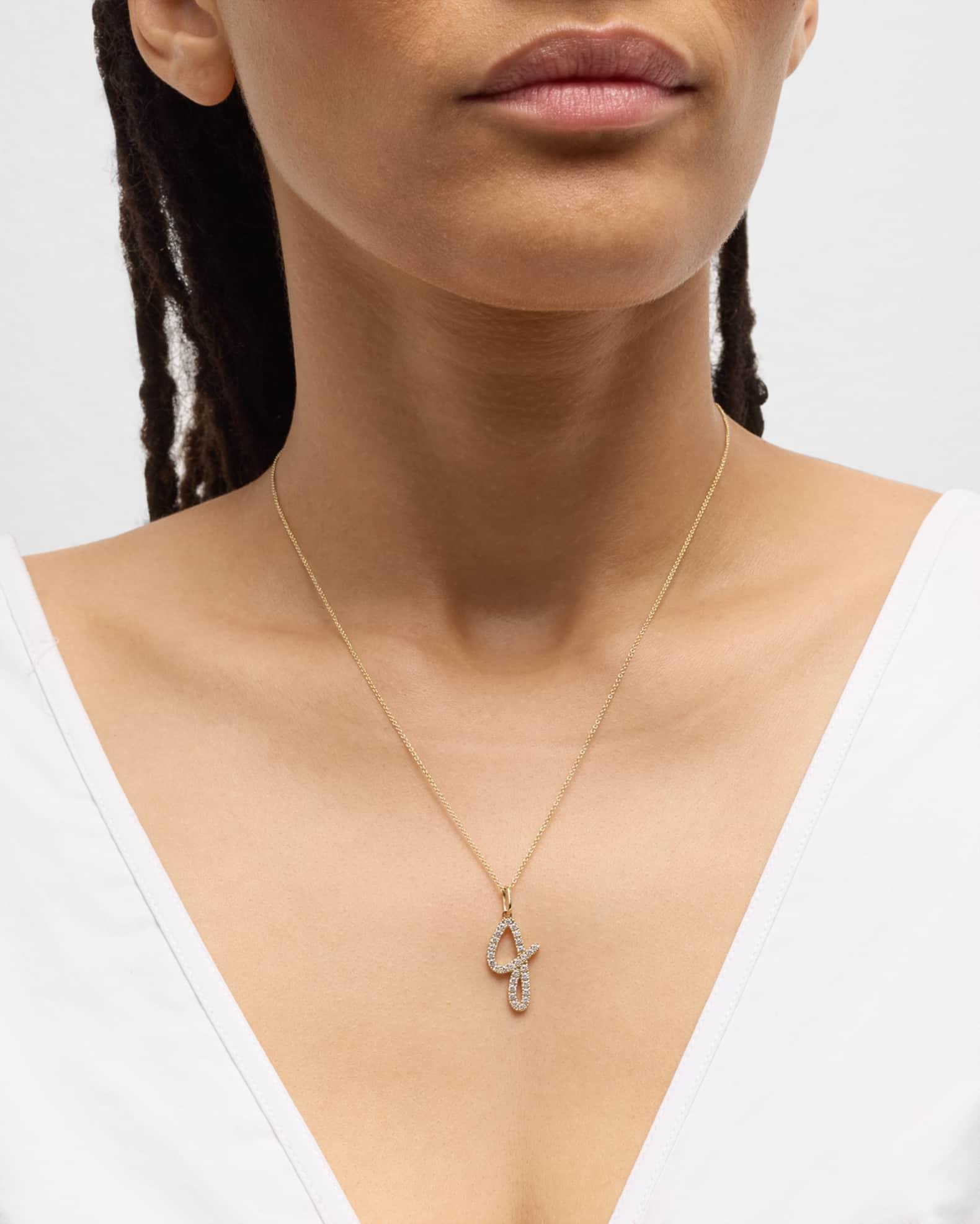 14k Diamond Pave Initial Necklace Product Image