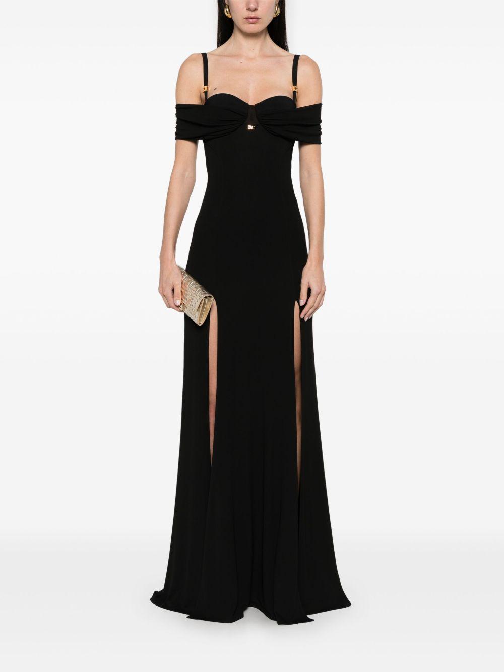 corset-style crepe maxi dress Product Image