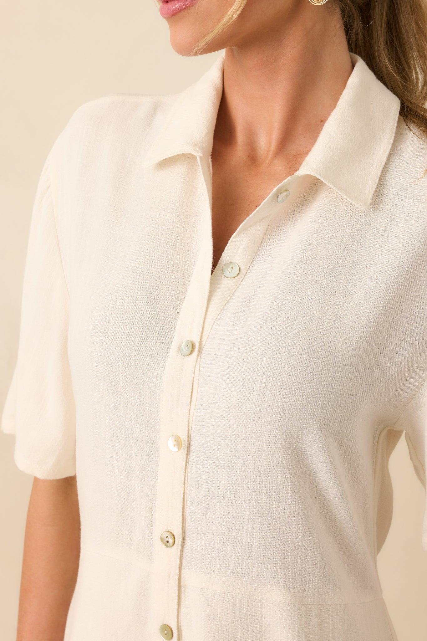 Z Supply Ivory Marcell Button Up Romper Product Image