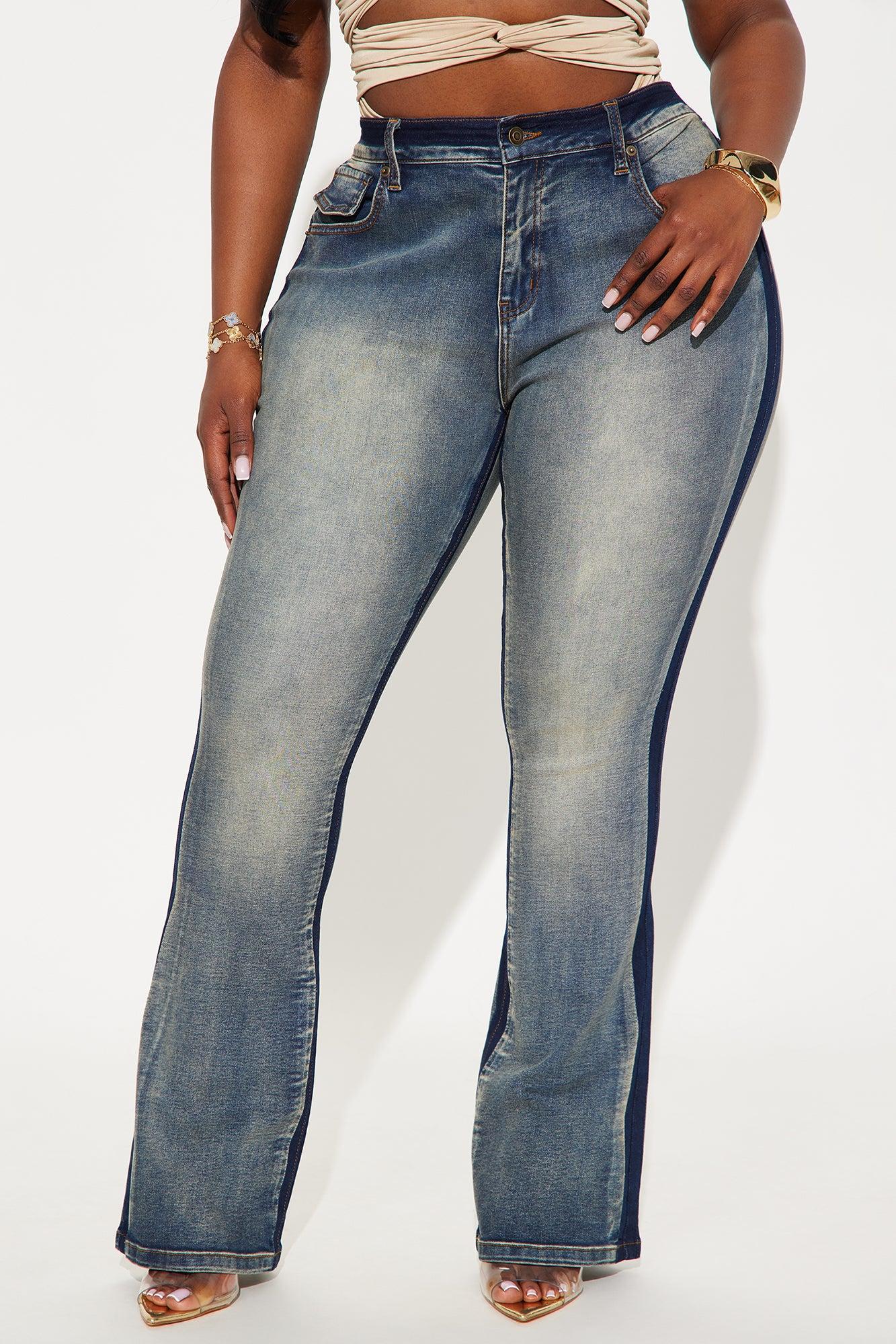 Yes Please Stretch Bootcut Jeans - Dark Wash Product Image