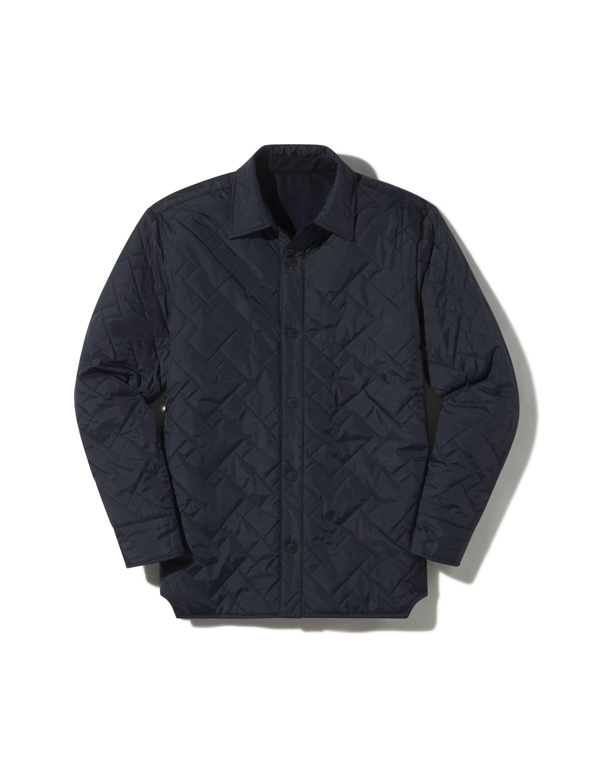 Insulated Reversible Shirt Jacket - Navy Product Image