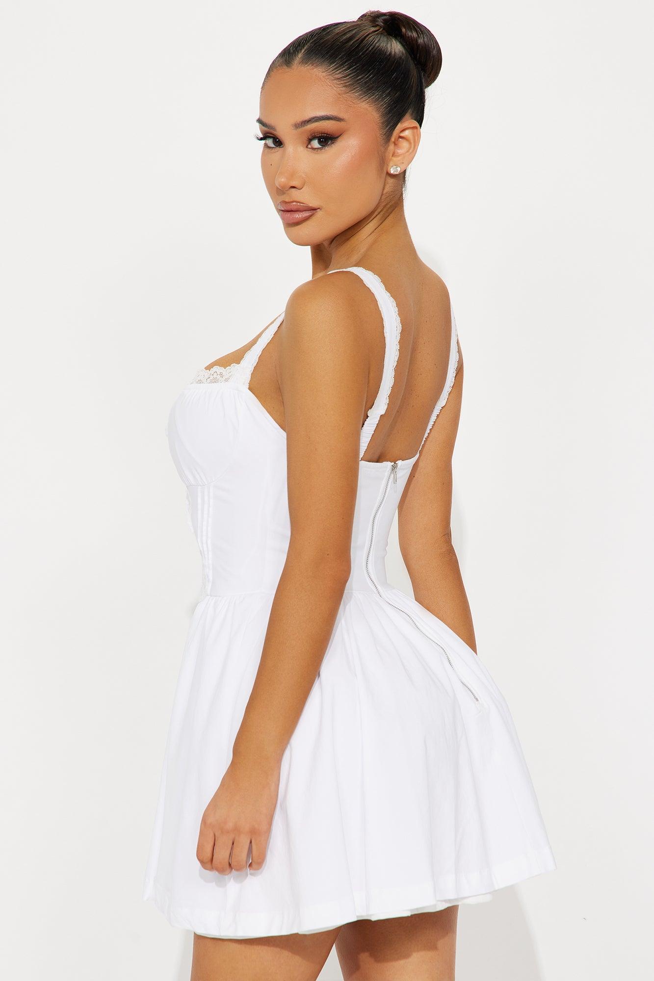 Maya Poplin Mini Dress - White Product Image
