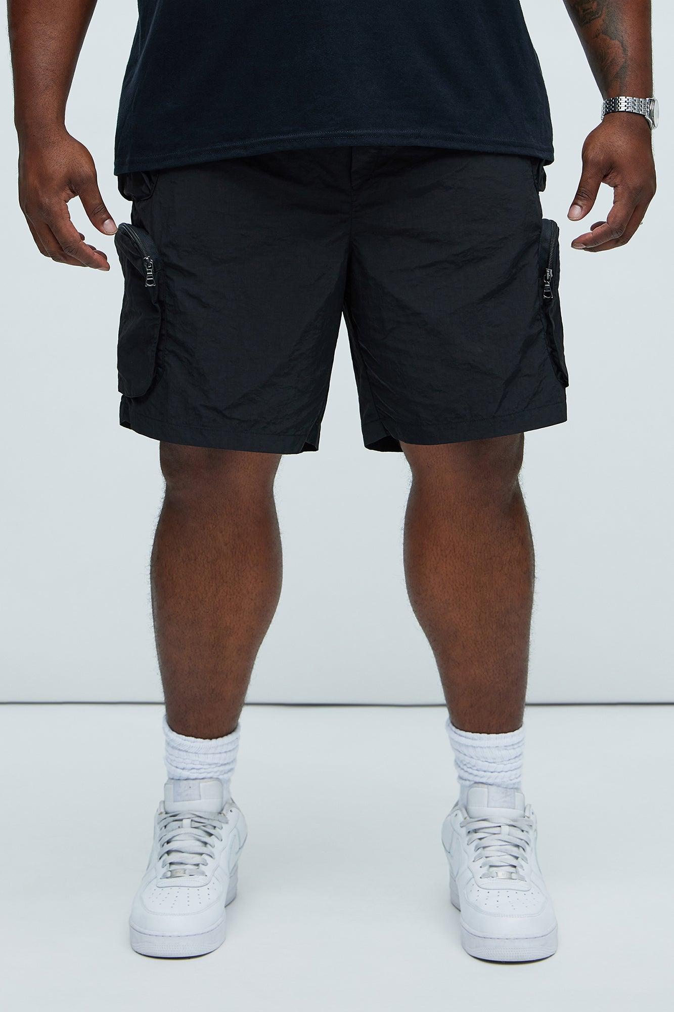 All This And That Nylon Cargo Shorts - Black Product Image