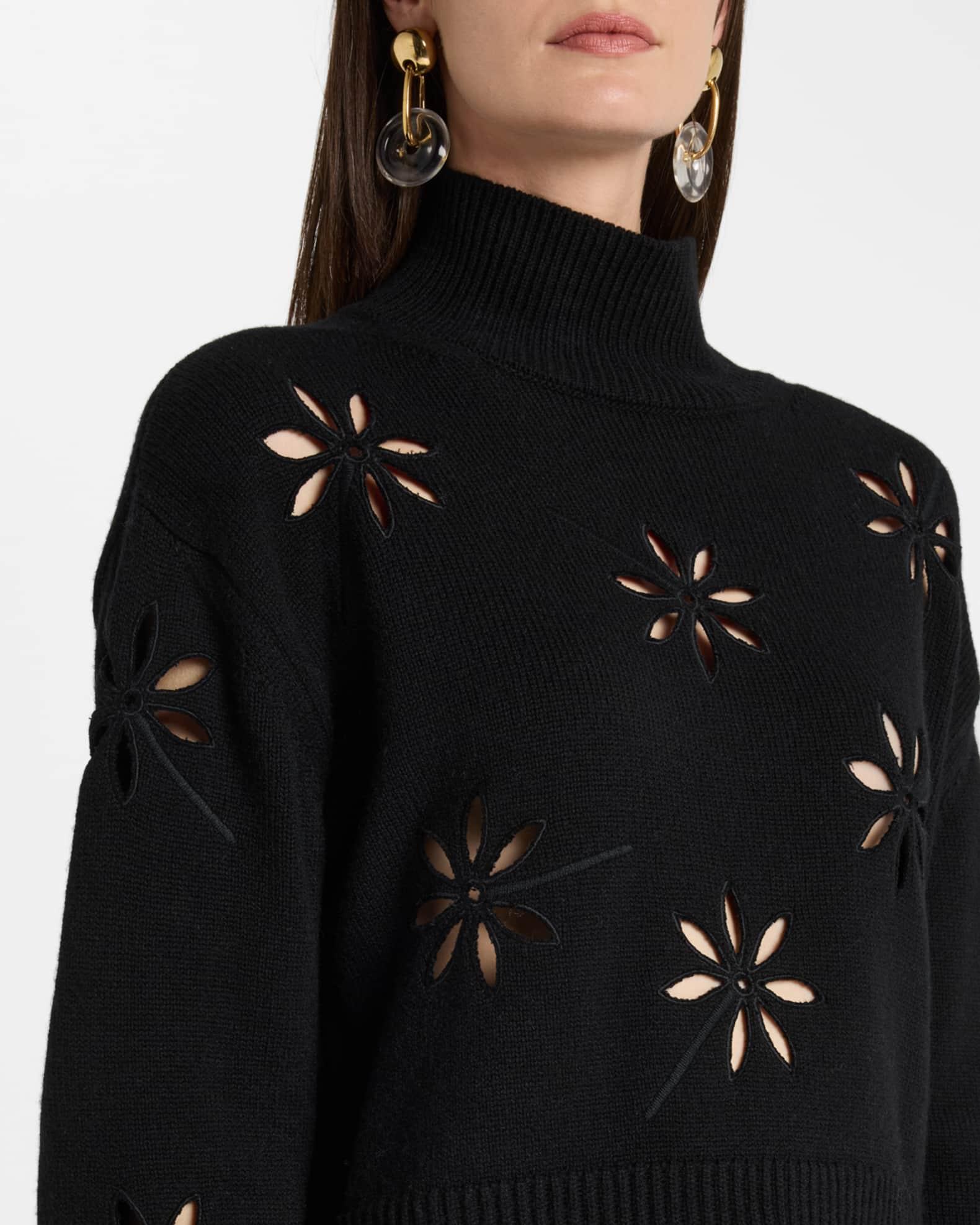 Mock-Neck Cutout Wool-Cashmere Sweater Product Image