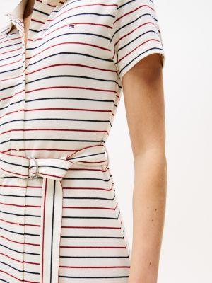 Belted Stretch Pique Polo Midi Dress Product Image