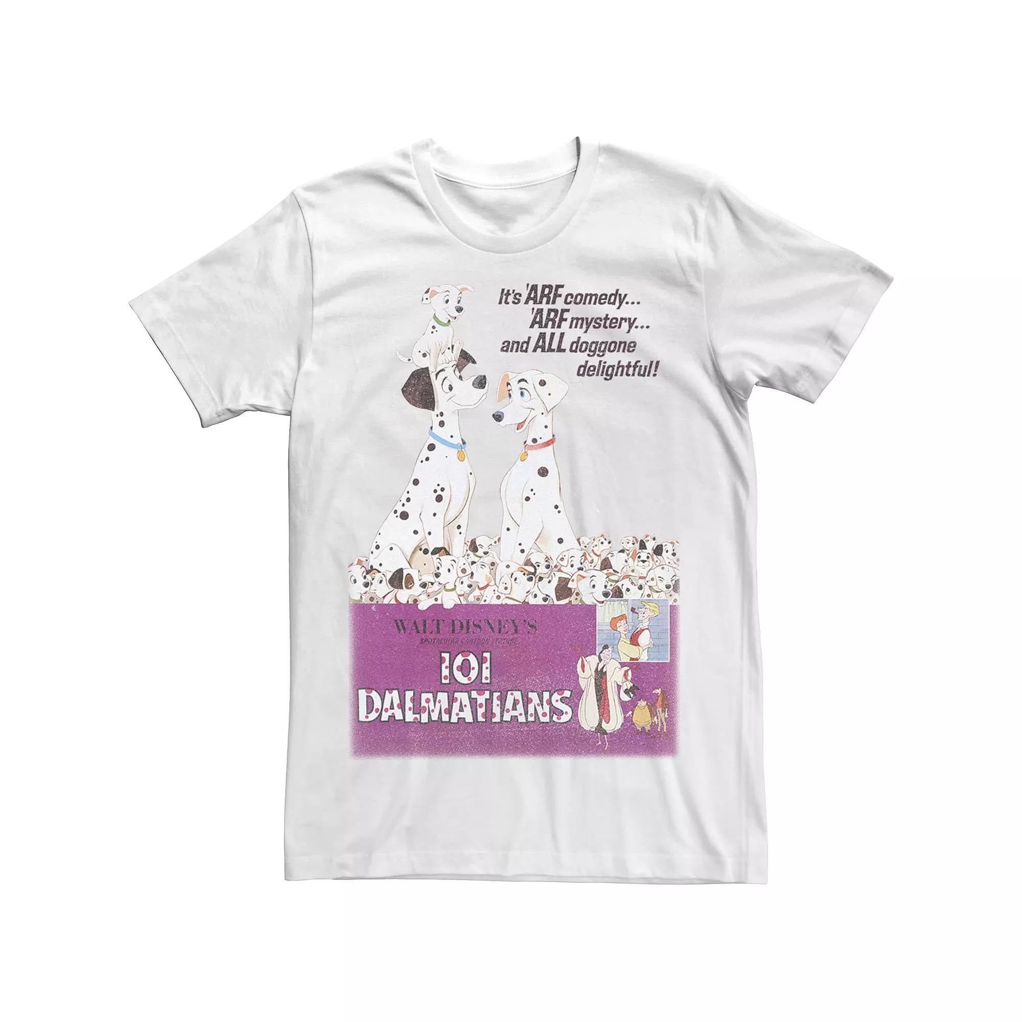 Men's 101 Dalmations Vintage Poster Variant Vintage Tee, Size: XXL, White Product Image